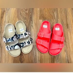 ❣️SALE $30❣️was $39~NEW~Size 6 BUCKLE Slides~ 2 pair purchased from BUCKLE